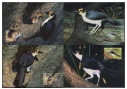 Sierra Leone 1994 WWF W. W. F. Birds MC Set Fauna Bird White-necked Picathartes Maximum Cards - Cartes-maximum