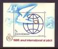 ROMANIA 1986 MNH Block Peace - Unused Stamps