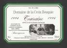 Etiquette De Vin Touraine 1994 - Domaine De La Croix Bouquie Girard à Thenay (41) - Gaudry à Lumbres (62)-  Moulin à Eau - Windmühlen