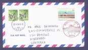 Japan Airmail Par Avion Deluxe SHIZUOKA 1994 Cover Brønshøj Denmark Butterfly Schmetterling National Diaster Reduction - Storia Postale