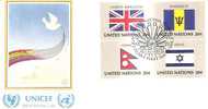 48064)lettera F.d.c. Nazioni Unite Con 4 Valori + Annullo - Otros & Sin Clasificación