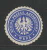DEUTSCHSLAND PREUSSEN GERMANY PRUSSIA Siegelmarke K. Preussisches Amtsgericht - Werl - Timbri Generalità