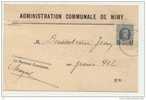 CP Service Commune De Nimy (dernier Avertissement Avant Poursuites) Obl. Nimy 1928  >> - Cartas & Documentos