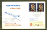 SUISSE 1969 1° Vol Genéve Toulouse Obl. S/lettre Recommandée - Covers & Documents