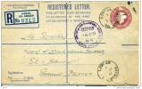 United Kingdom 1951 Lurgan Postal Stationery Registered Cover Belfast  Insurance - Luftpost & Aerogramme