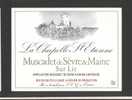 Etiquette De Vin Muscadet De Sèvre Et Maine Sur Lie - La Chapelle Saint Etienne  - SVG à 22800 - Moulin à Vent - Molinos De Viento