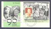 St. Vincent 1990 FDC Cover 90th Birthday Of The Queen Mother Block 99 Miniature Sheet - St.Vincent (1979-...)