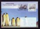Penguin 1 COVER STATIONERY Pingouin 1998 ANTARCTIKA POLAR EXPLORER SHIP BELGICA,ROMANIA - Pingouins & Manchots