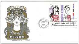 USA United States 1994 FDC Actor Theda Bara Buster Keaton Film Cinema Movie Comedy Silent Screen Comedians - 1991-2000