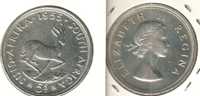 SOUTH AFRICA 5 SHILLINGS ANIMAL  FRONT QEII HEAD BACK 1955 VF SILVER KM?  READ DESCRIPTION CAREFULLY !!! - Zuid-Afrika