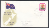 NOUVELLE-ZELANDE  ENVELOPPE 1er JOUR FDC 1980 FLEUR ROSE SURCHARGE Y&T 777 - FDC