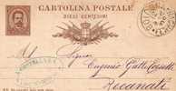 1882  CARTOLINA SU INTERO POSTALE CON ANNULLO BOLOGNA FERROVIA - Stamped Stationery