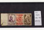 FRANCIA 1943  -  N° 576-578 Usati  RITRATTI MARESCIALLO PATEIN  VAL.3 In Striscia - Used Stamps