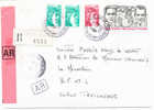 1982-17-3 Lettre Recommandée R1+AR  Tarif 1/6/82 1e éch Yv AV55 + 2122+196 7*2 St Nazaire Kerlede GA Loire-Atlantique - Postal Rates