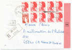 1982-2-7 Lettre Recommandée R1+AR Tarif 1/6/82 1e éch Yv 2220*9+ 1965 Liberté Gandon Tigy Loiret - Postal Rates