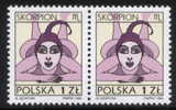 POLAND 1996 SIGNS OF THE ZODIAC SERIES NO 7 PAIR NHM - SCORPIO The Scorpion - Astrologie