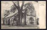 CPA  PRECURSEUR- FRANCE- L'ILE-BOUCHARD (37)- L'EGLISE ROMANE DE SAINT-GILES EN 1900 AVEC ANIMATION- PORCHE- ORME GEANT - L'Île-Bouchard