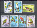 Oiseaux Perroquets Perruches  Série Complète ° Oblitéré  Kampuchéa 43 - Papagayos