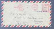 Trinidad Via Airmail PORT-OF-SPAIN 1947 Meter Stamp Cover To Chicago Illinois USA DELTA Line - Trinité & Tobago (1962-...)