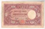 500 LIRE BARBETTI TESTINA FASCIO 31/03/1943 RARO - 500 Liras