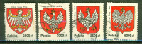 Armoiries, Héraldique - POLOGNE - Aigles - 15° Siècle, 18° Siècle, 1919 - N° 3219 à 3222 - 1990 - Used Stamps