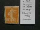 FRANCE  *  *   De  1907    "  Semeuse  Fond Plein "    1  Val. - Unused Stamps