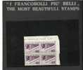 SAN MARINO  1943 STAMPA C. 30 MNH QUARTINA - Unused Stamps