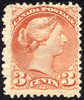 Canada #37a Mint Hinged 3c Rose Victoria From 1871 - Unused Stamps