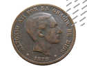 Espagne - 10 Centimos - 1879 -  Bronze - TB - Pays Bas Espagnols