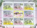 2008 RUSSIA Bicycles. Sheetlet Of 8 + Label (2 Sets) - Blokken & Velletjes