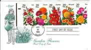 USA 1994 FDC Flora Flower Flowers Roses Lilt Gladiola Marigold Rose Zinnia - 1991-2000