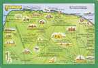 Britain United Kingdom - North Norfolk Painted Map Postcard [P1680] - Other & Unclassified