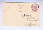 572/16 - Entier Postal Surcharge Locale Moins 10 % ZONNEBEKE Vers Centrale Brouwerij IEPER - Postkarten 1934-1951