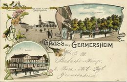 AK Germersheim Kaserne Bahnhof Farblitho 1908 #10 - Germersheim