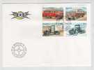 Iceland FDC Mail Vans Complete Set Of 4 In A Block 9-10-1992 - FDC