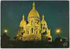 PARIS - La Basilique Du Sacré-Coeur De Montmartre (1876-1910) Illuminée - Circulée 1985 -Scan Recto-verso - Paris By Night