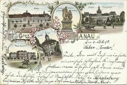 AK Hanau Mehrbild-Farblitho Ulanen-Kaserne 1897 #07 - Hanau