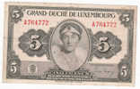 LUXEMBOURG 5 FRANCS 1944  P 43b  43 B - Lussemburgo