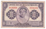 LUXEMBOURG 10 FRANCS 1944  P 44 - Luxembourg