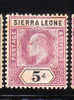 Sierra Leone King Edward VII 5p MLH - Sierra Leone (...-1960)