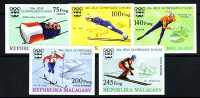 MADAGASCAR  1975  MICHEL NO: 767 - 771  IMPERFORATED  MNH - Winter 1976: Innsbruck
