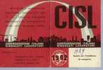 TESSERA SINDACATO CISL 1962- - Other & Unclassified