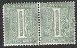 REGNO N. T14+T14 Coppia. 1 Cent. Verde Oliva - Tiratura Di Torino. CV 10,50. - Usados