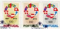 EFTA Freihandelszone 1967 Portugal 1043/5 Plus FDC O 12€ Aufhebung Zoll-Schranken CEPT Sympathie - Ausgabe Cover - Briefe U. Dokumente