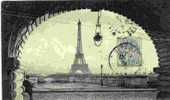 PARIS - LIGNEn°2 SUD  ETOILE - ITALIE  - UNE VOUTE DU VIADUC DE PASSY - ANIMATION ET VUE SUR LA TOUR EIFFEL N°1920 - Subway