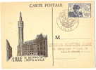 59 Nord Lille Beffroi De L Hotel De Ville Journée Du Timbre 13 10 1945 - 1940-1949