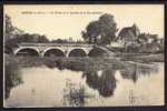 CPA  ANCIENNE- FRANCE- SALBRIS (41)- VUE GENERALE ET PONT SUR LA SAULDRE EN GROS PLAN- ANIMATION- LAVEUSES - Salbris