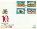 K-U-T  1972  Uganda Independance 10th Anniversary  Sc 254-7  FDC - Kenya, Oeganda & Tanzania