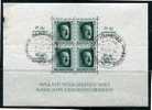 Germany 1937 Sc B104 Mi Block 9 Used /FDC Birthday Sheet With Marginal Inscription - Blocks & Kleinbögen