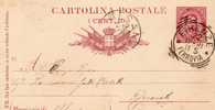 1891 CARTOLINA CON ANNULLO FIRENZE FERROVIA - Entiers Postaux
